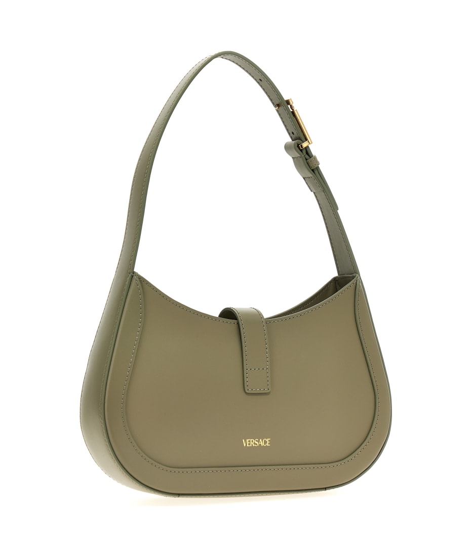 Versace Small 'hobo Greca Goddess' Green Leather Bag Versace Small 'hobo Greca Goddess' Green Leather Bag