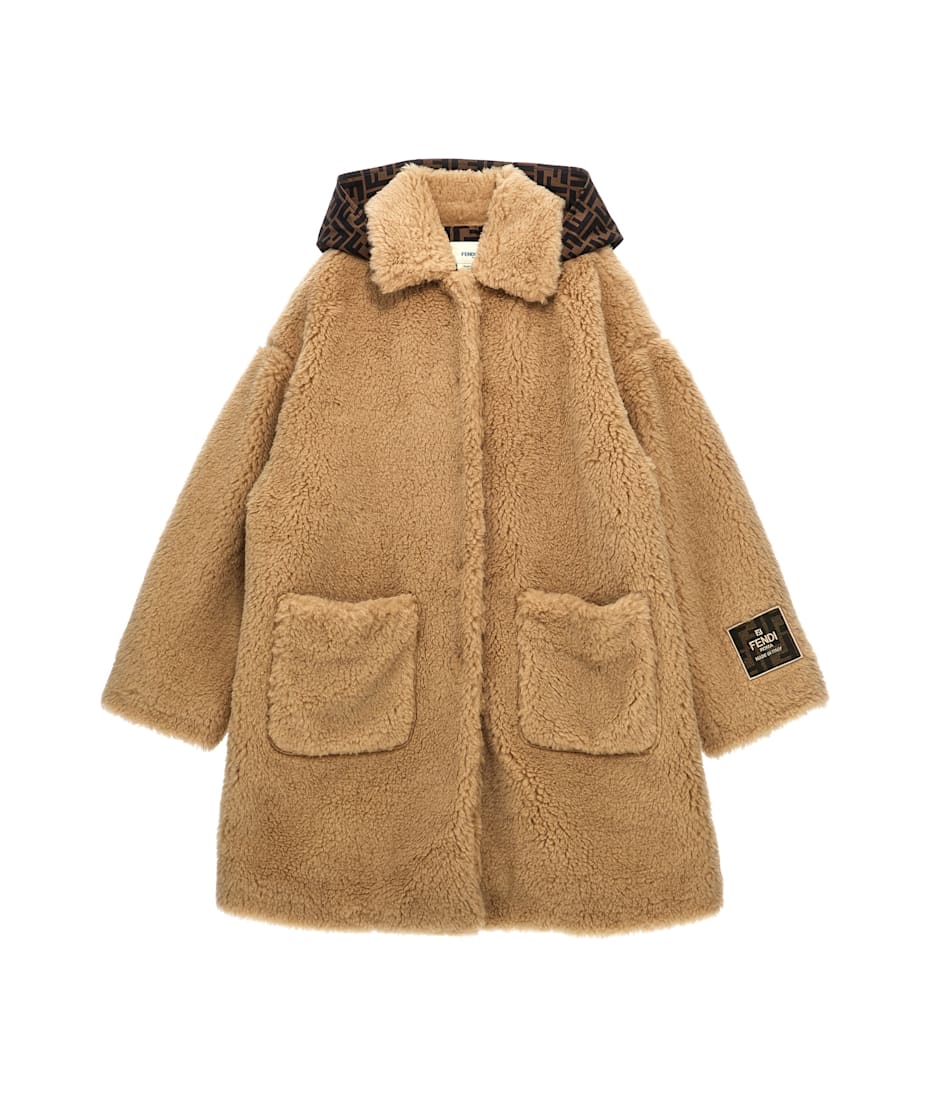 Fendi coat fur hood best sale