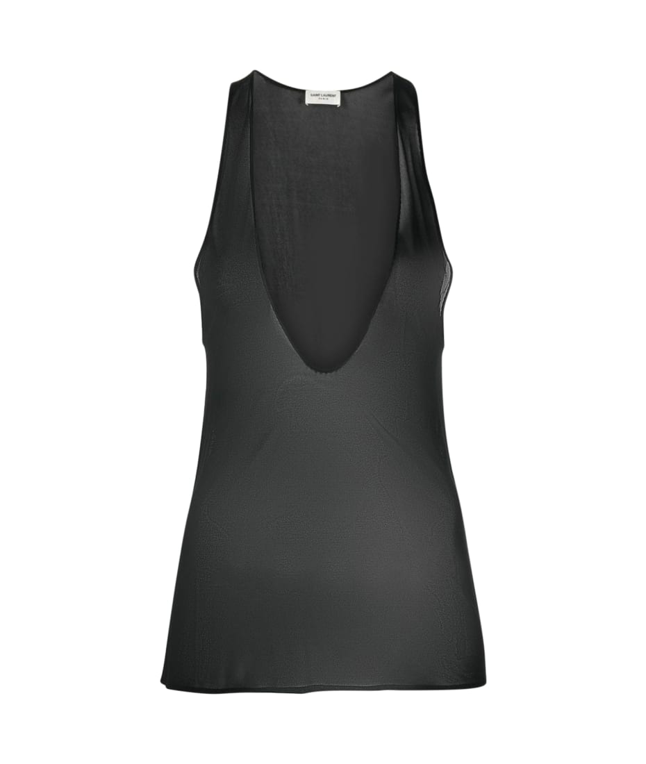 Tシャツ・カットソー SAINT LAURENT Certified viscose top Nero Saint Laurent logo-print T-shirt | Black | FARFETCH JO