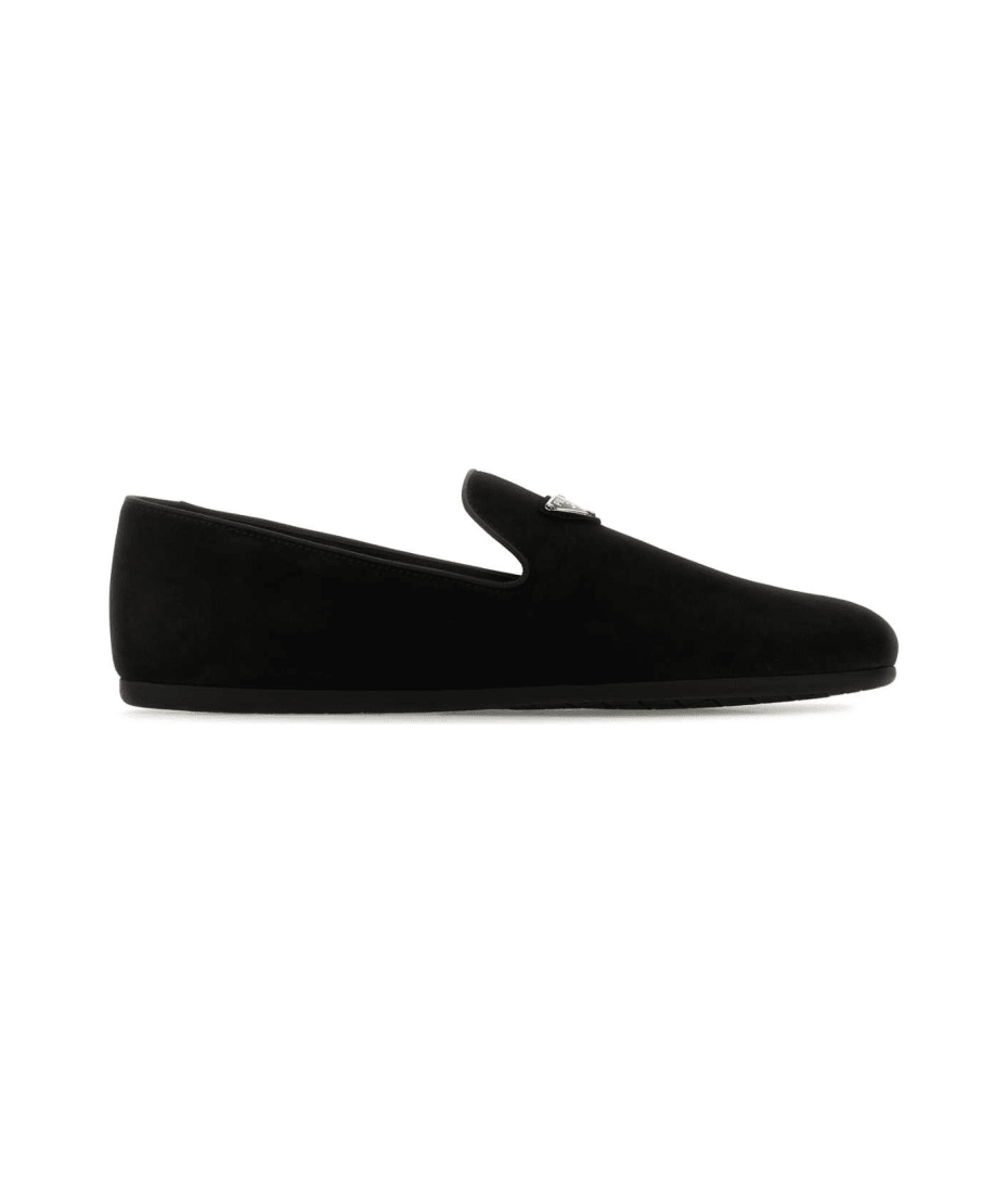 【関税&送料込】Prada Black Suede Loafers Prada Suede Loafers | Black | FARFETCH