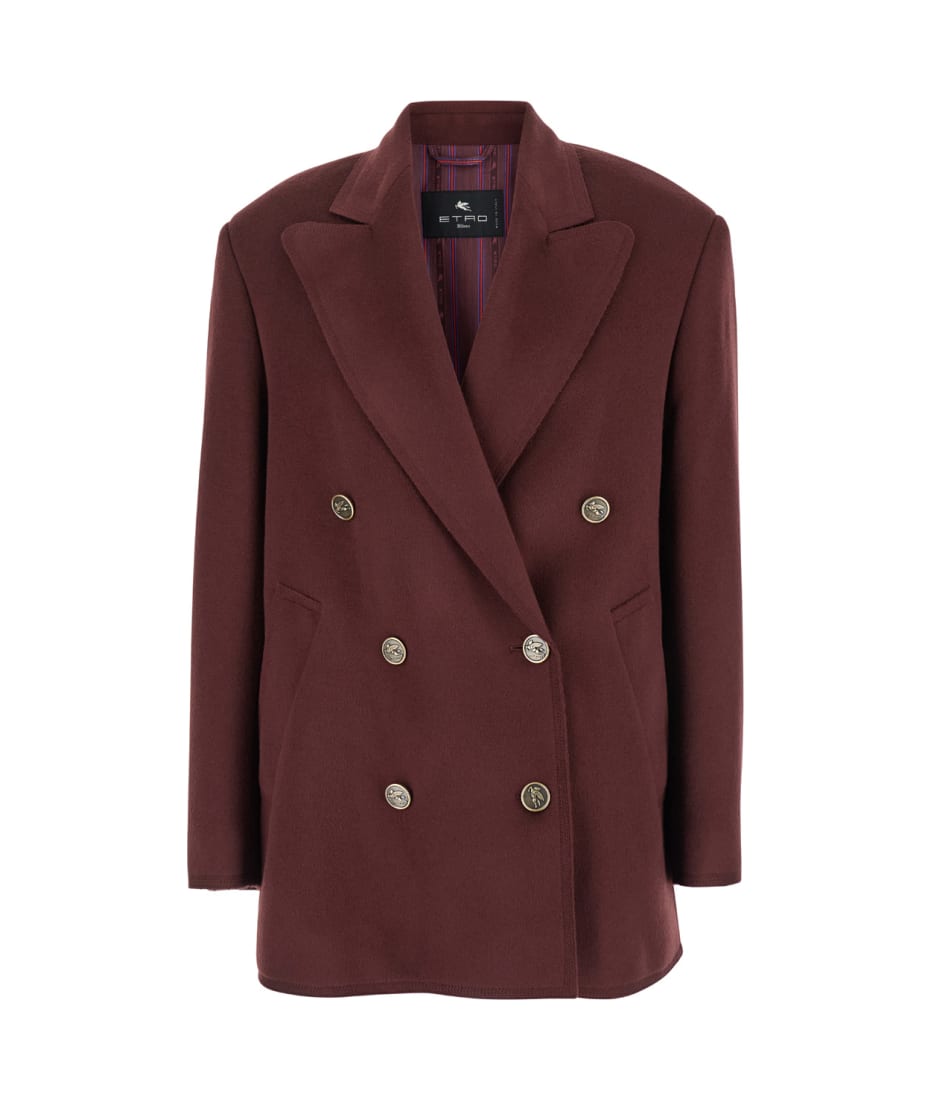 ジャケット ETRO Double-breasted blazer Bordeaux WRAA005499TU2G9 Etro Double-breasted Oversized Blazer | italist