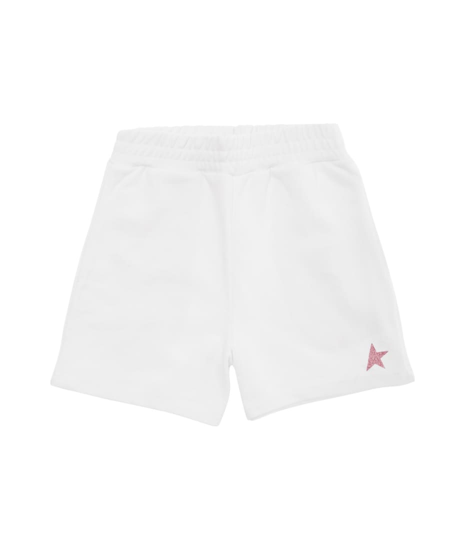 Golden Goose Star / Girl's Fleece Shorts / Small Star Glitter Printed Include Cod Gyp - White