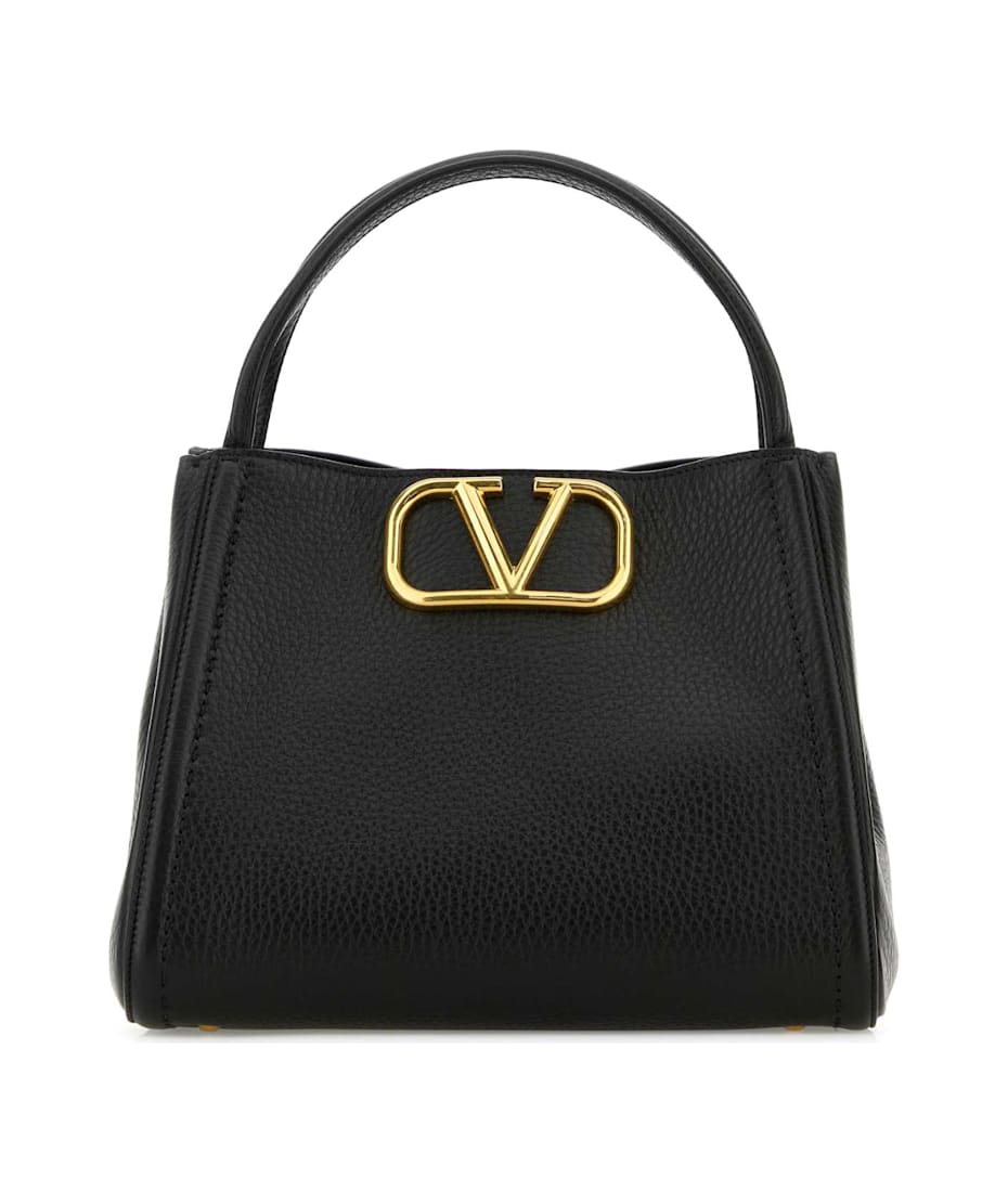 Valentino Garavani Black Leather Vlogo Handbag | italist