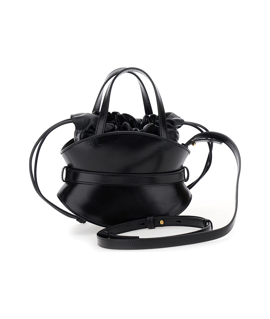 トートバッグ BALMAIN FW25 SHUFFLE MINI-CALFSKIN (FN1DP017 LBFO0PA) Balmain Black Shuffle Mini Leather Bag | Fashion Clinic