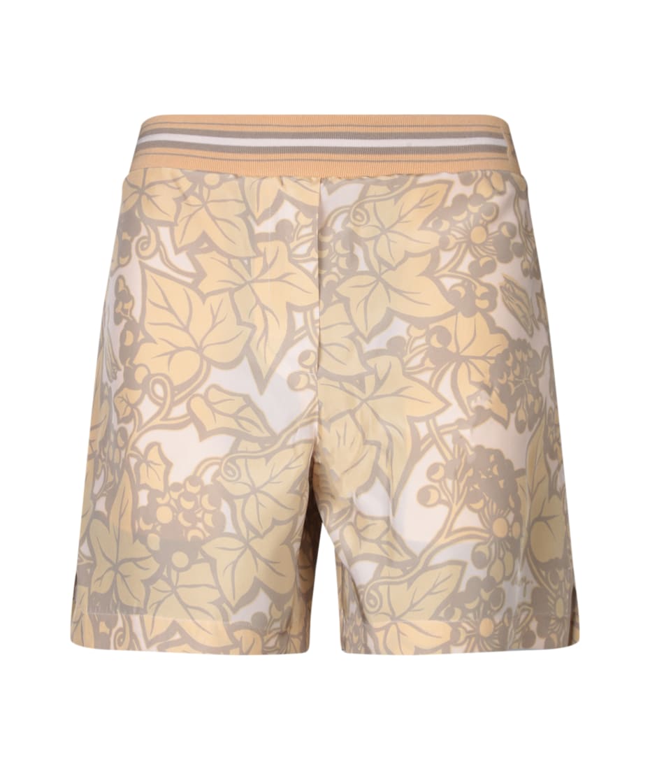 【送料&関税込】Burberry Beige Silk Shorts With Print Burberry Beige Silk Shorts With Print | italist