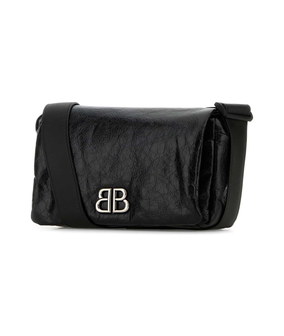 ★BALENCIAGA★ Small Monaco Crossbody Black 8066302ABCI1000 BALENCIAGA MONACO Flap Messenger S Shoulder Bag
