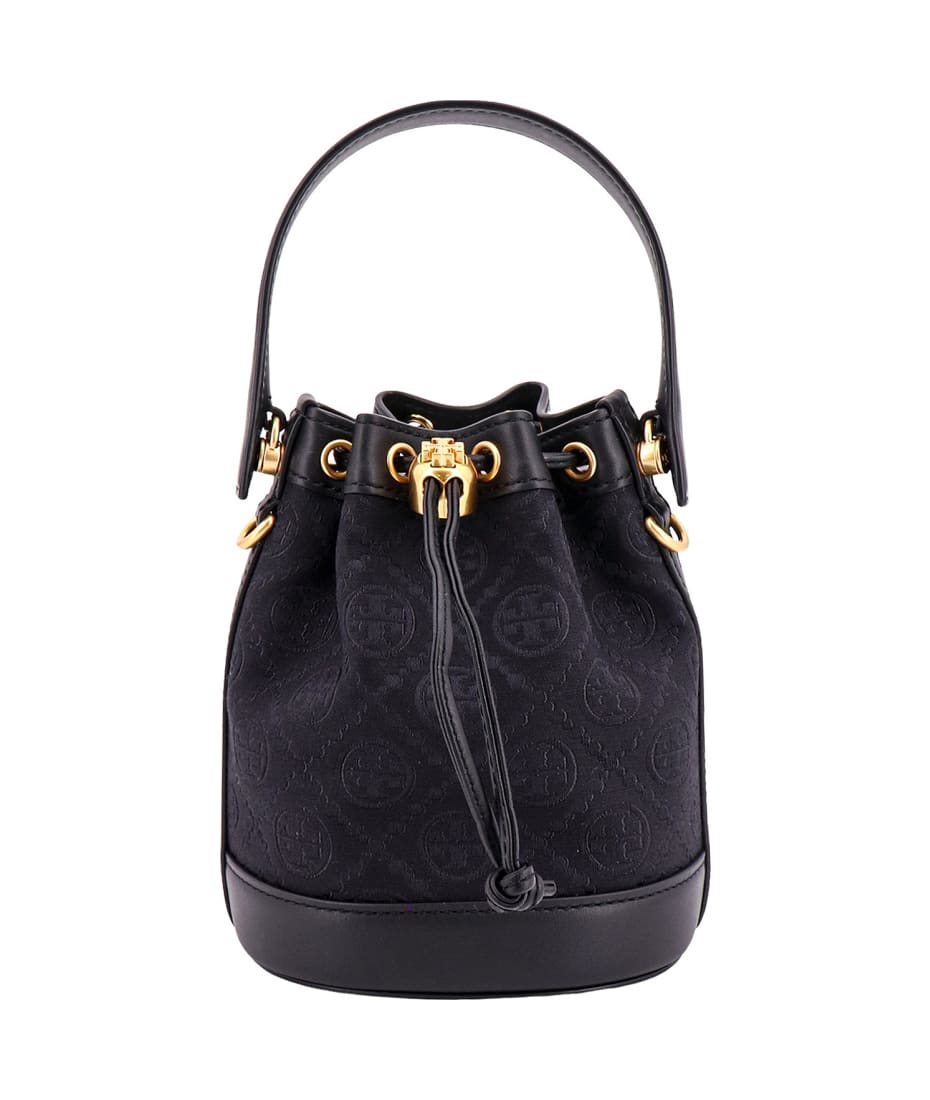 Tory Burch Black Leather Drawstring Bucket Bag Tory Burch