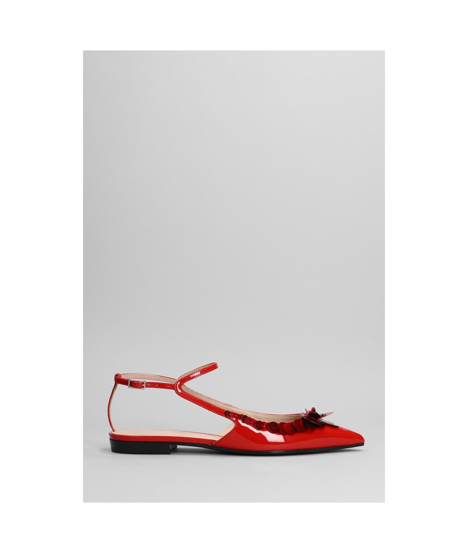 Emporio Armani Ballet Flats In Red Leather | italist, ALWAYS LIKE A SALE