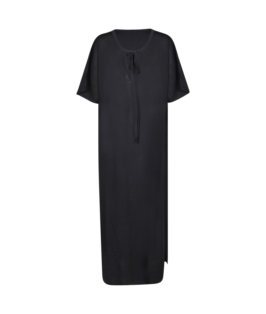 PAROSH AW ドレス-ロング ブラック系 Made In Italy P.A.R.O.S.H. Velvet long-sleeve Maxi Dress | Black | FARFETCH GE