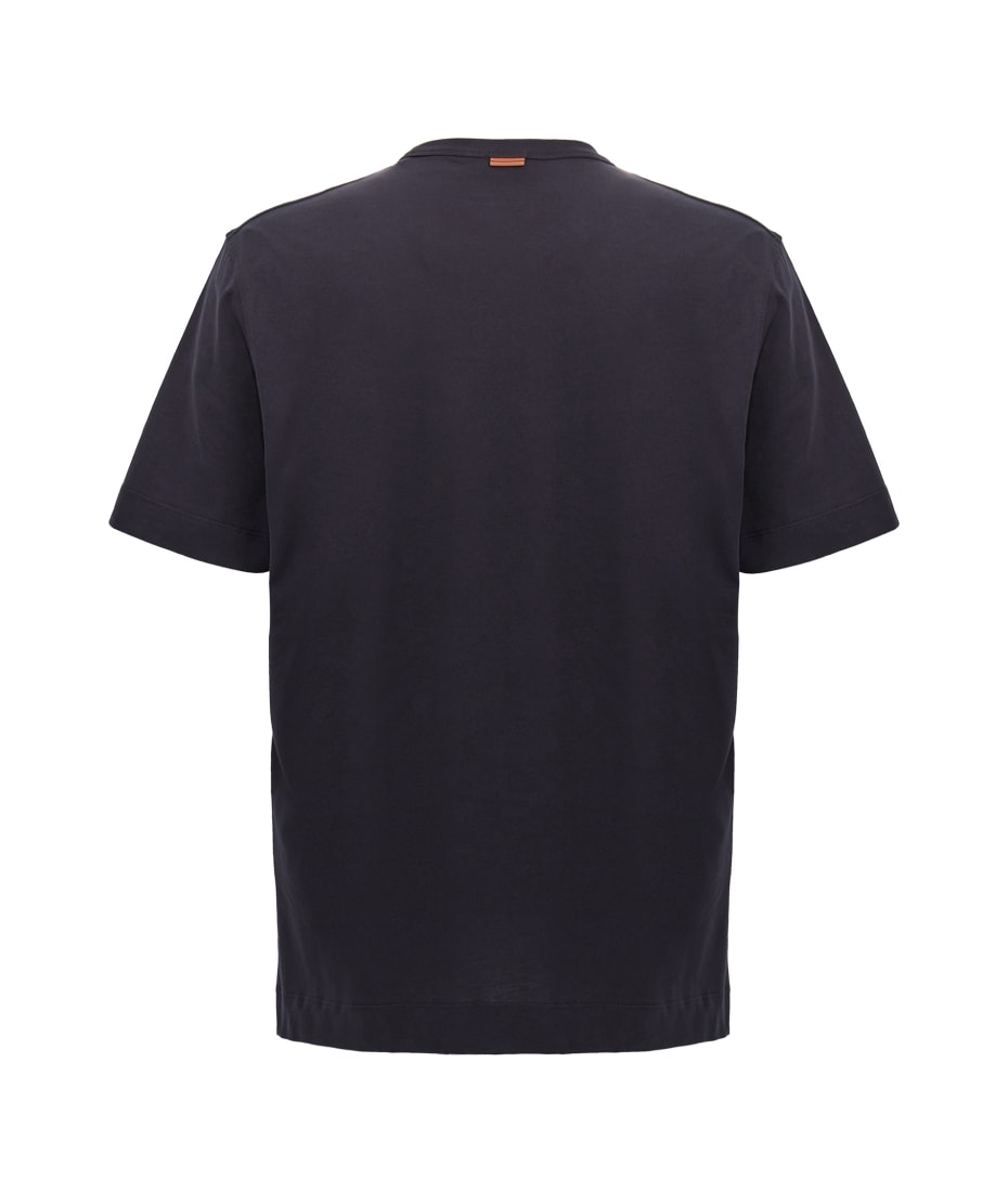 ZEGNA Basic t-shirt with logo embroidery ゼニア Zegna Logo Embroidery T-shirt | italist