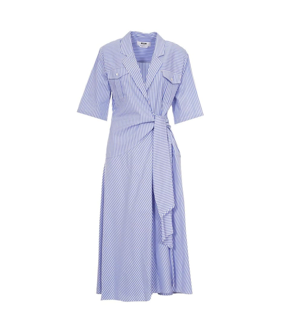 【送料&関税込】MSGM Bowed Waistline Poplin Midi Dress MSGM Bowed Waistline Poplin Midi Dress | italist