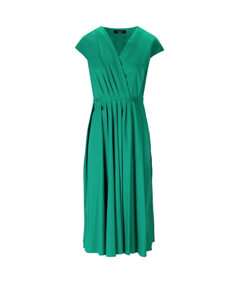 Weekend Max Mara Max Mara Weekend Vertice Green Midi Dress | italist,  ALWAYS LIKE A SALE