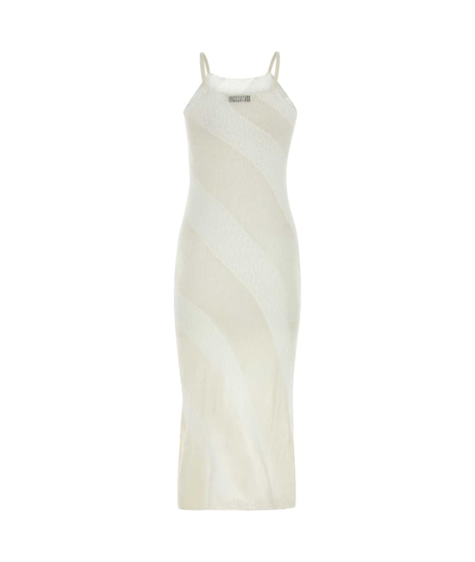 ワンピース gimaguas LONG DRESS (FUZZYDRESS WHITESAND) Gimaguas Two-tone Nylon Blend Fuzzy Dress | italist, ALWAYS