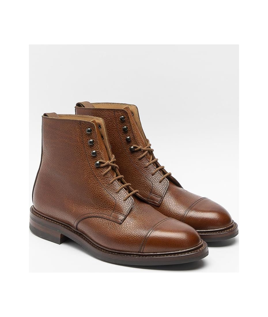 Crockett & Jones Coniston Tan Grain Calf Laced Up Ankle Boot