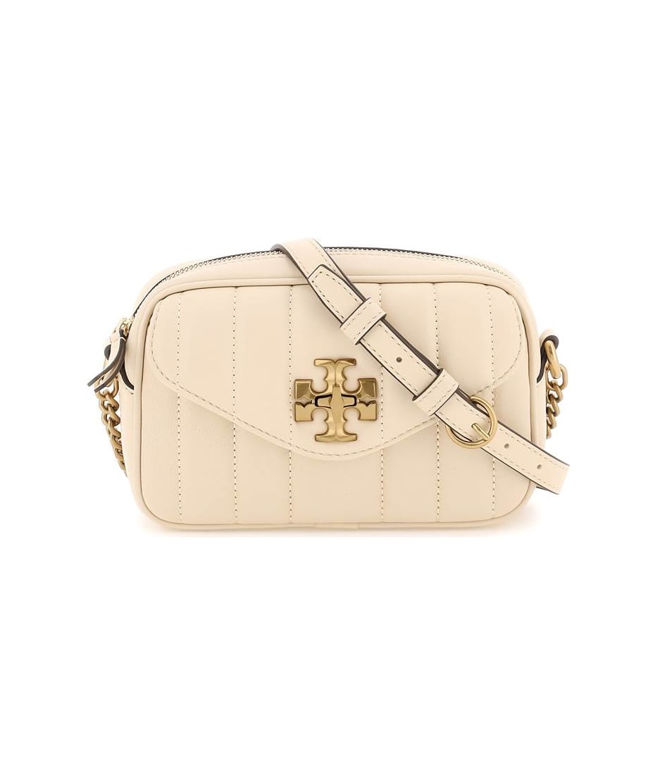 Tory Burch Kira Small Top-handle Satchel In Brie Rolled Gold