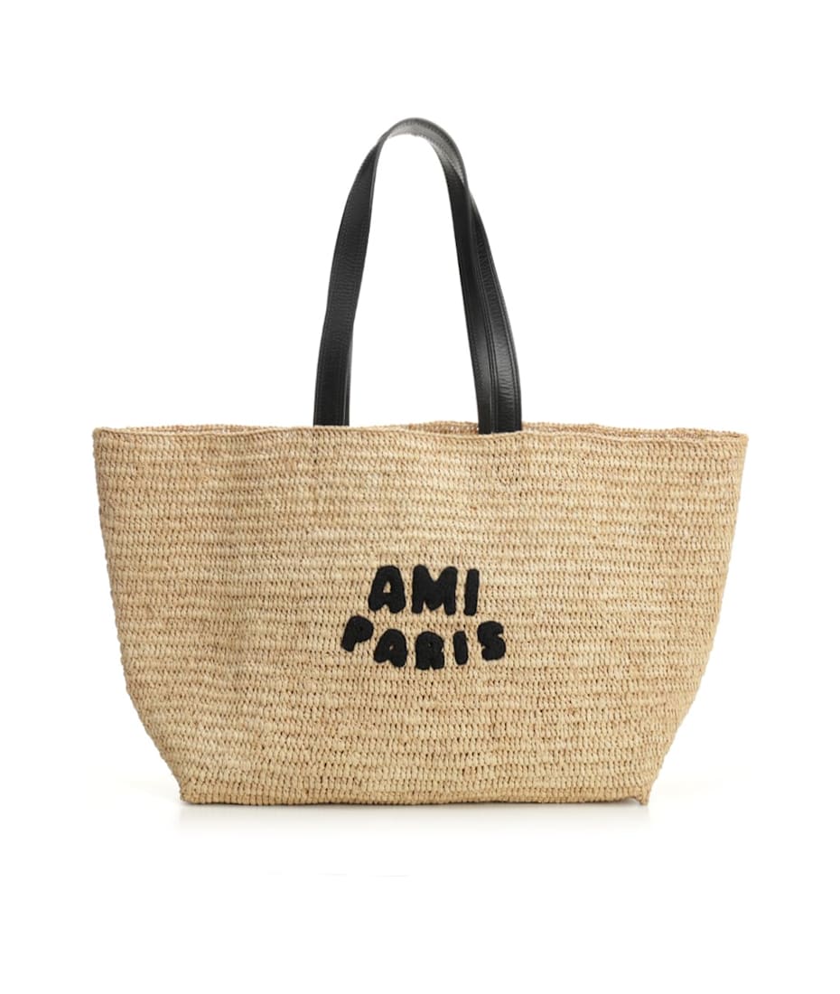Ami Alexandre Mattiussi Raffia Tote Bag italist