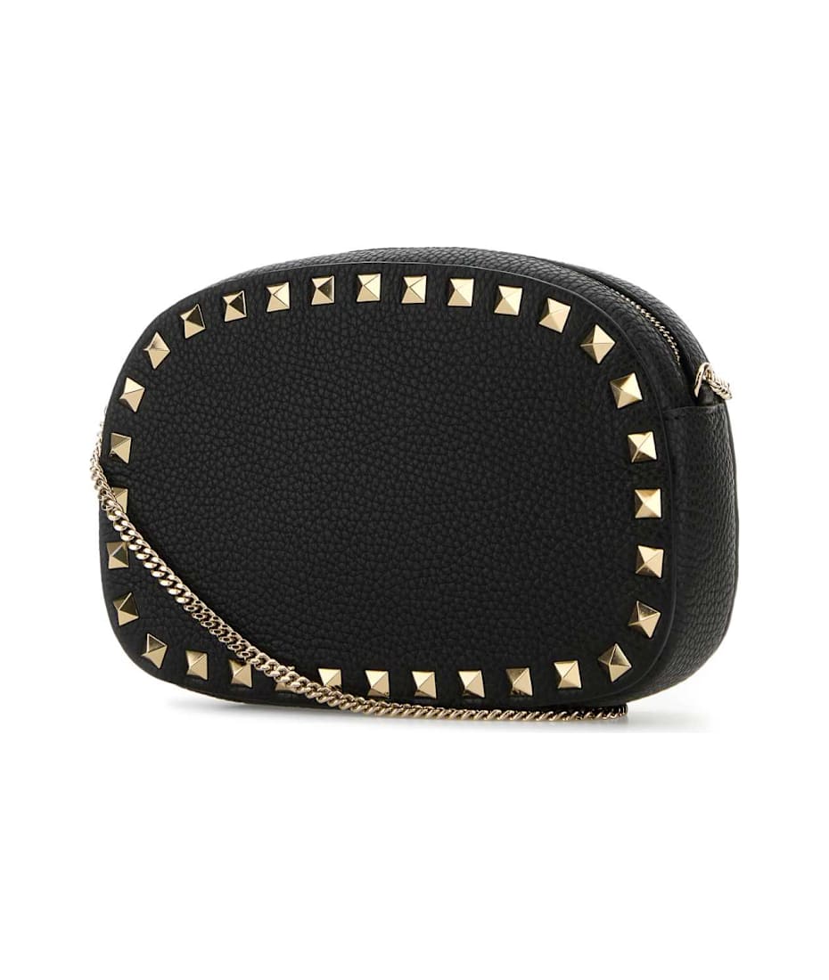 ショルダーバッグ VALENTINO BLACK LEATHER ROCKSTUD CROSSBODY BAG Valentino - Black Pebbled Leather 