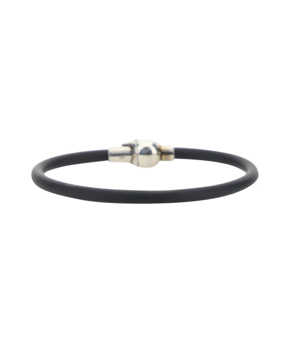 ★alexander mcqueen★ Rubber Code Skull Bracelet Black 70584 Men's Rubber cord Skull Bracelet in Black | McQueen US