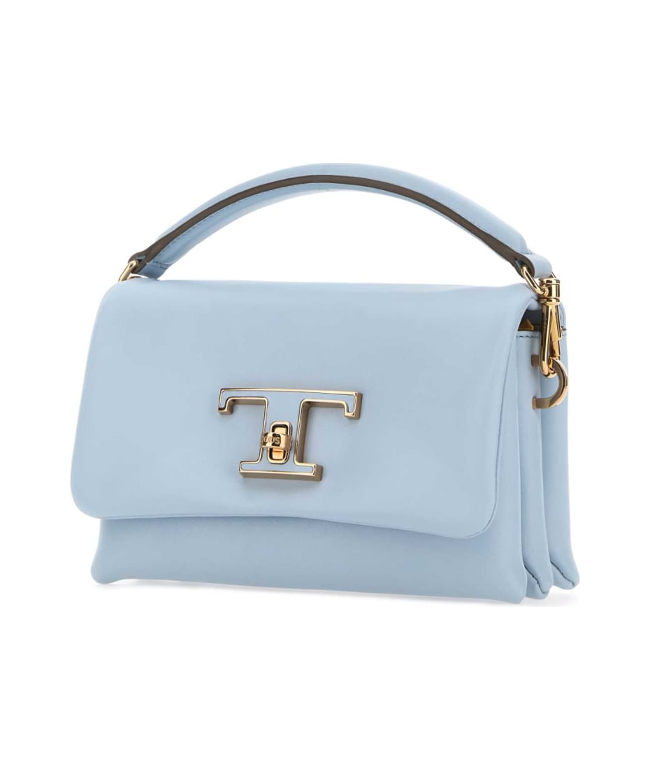 ハンドバッグ TODS POWDER BLUE LEATHER MICRO T TIMELESS HANDBAG Tod's Powder Blue Leather Micro T Timeless Handbag | italist