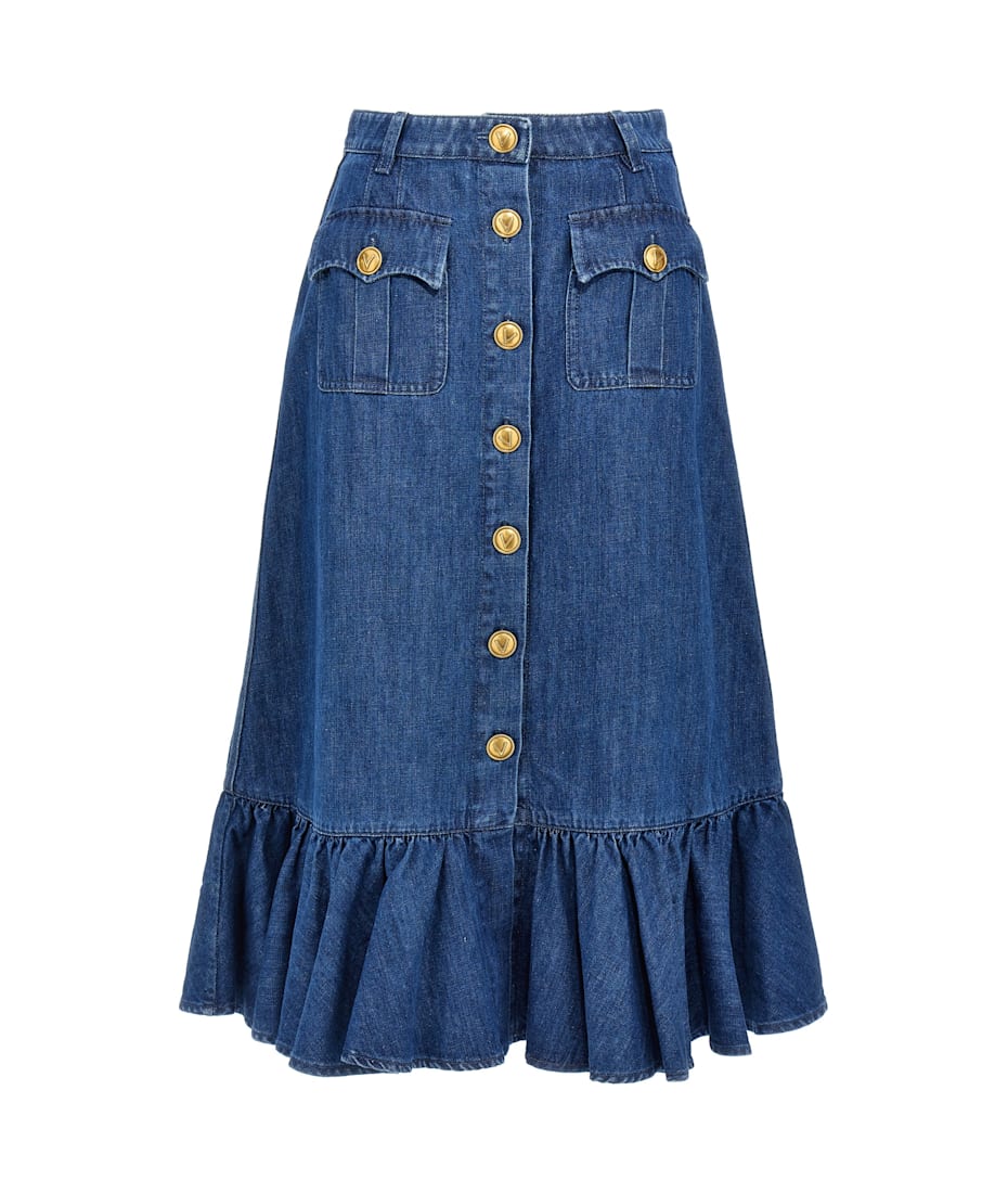 【関税込み】Valentino Garavani denim skirt Valentino Garavani Denim Skirt | italist