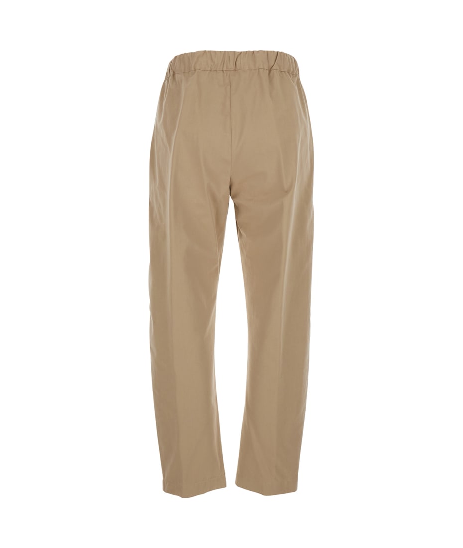 パンツ SEMI COUTURE Women Straight Pants Y5SO13V560 Beige Women's Pants High Waist Seam Detail Straight Leg Pants Pant