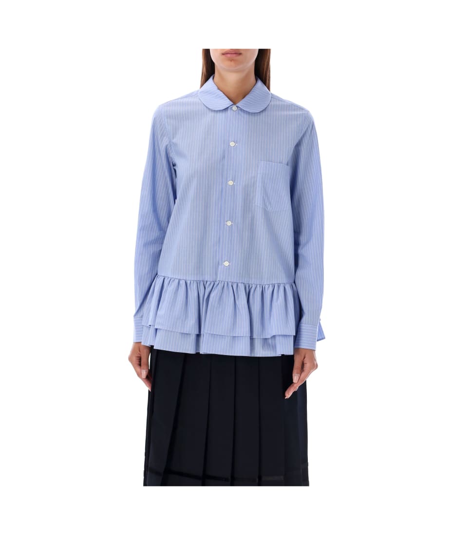 COMME des GARÇONS GIRL フリル襟シャツ Comme Des Garçons Girl Ruffled Striped Shirt | italist