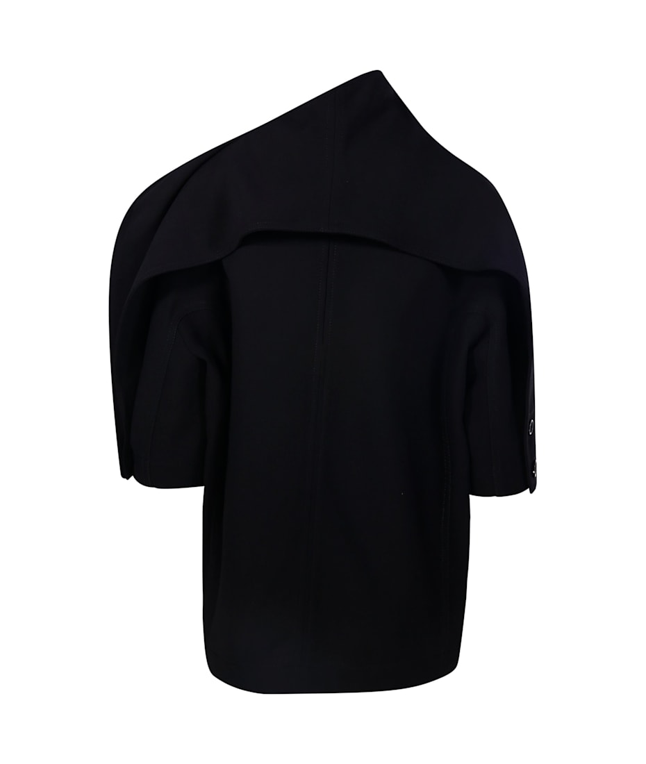 Tシャツ・カットソー BOTTEGA VENETA STRETCH VISCOSE ASYMMETRICAL TOP Bottega Veneta Light Stretch Viscose Top in Black für Damen