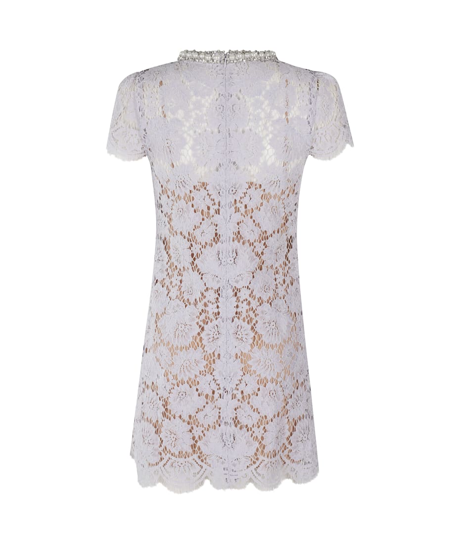white lace mini dress bell sleeves Camille main image 1