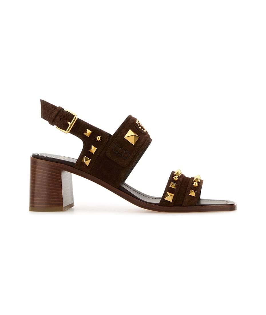 サンダル・ミュール Valentino Garavani L Une Et L Autre Sandals In Suede L'une Et L'autre Suede Sandal With Crystals 85mm for Woman
