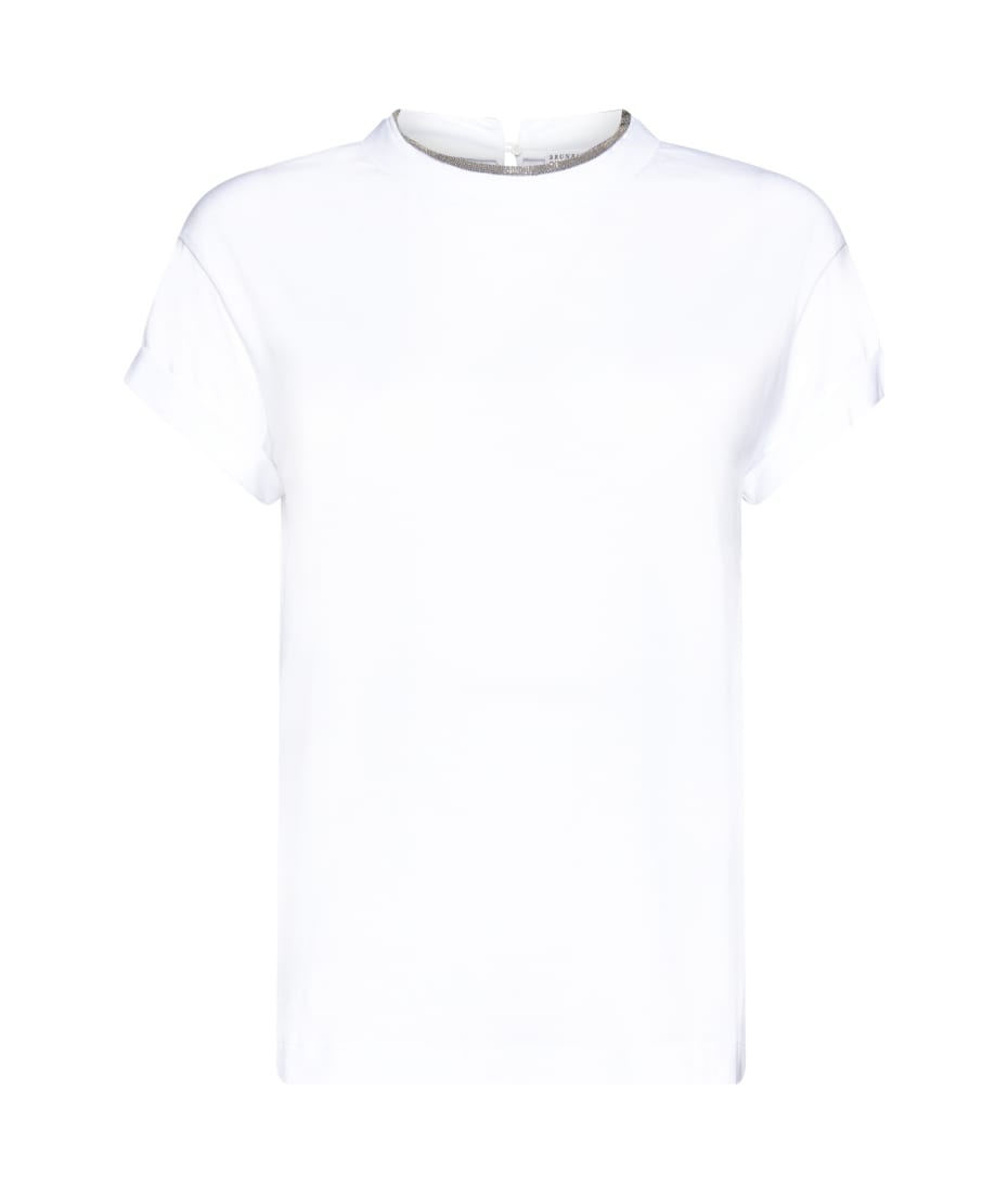 Brunello Cucinelli Round Neck Plain T-shirt | italist