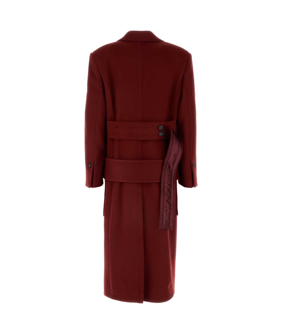 コート FERRAGAMO COAT (13G151777632 BORDEAUX) Ferragamo Tiziano Red Wool Blend Coat | italist