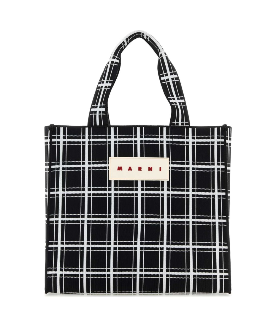 【MARNI】Jacquard Shopping Tote Bag Marni Embroidered Jacquard Shopping Bag | italist