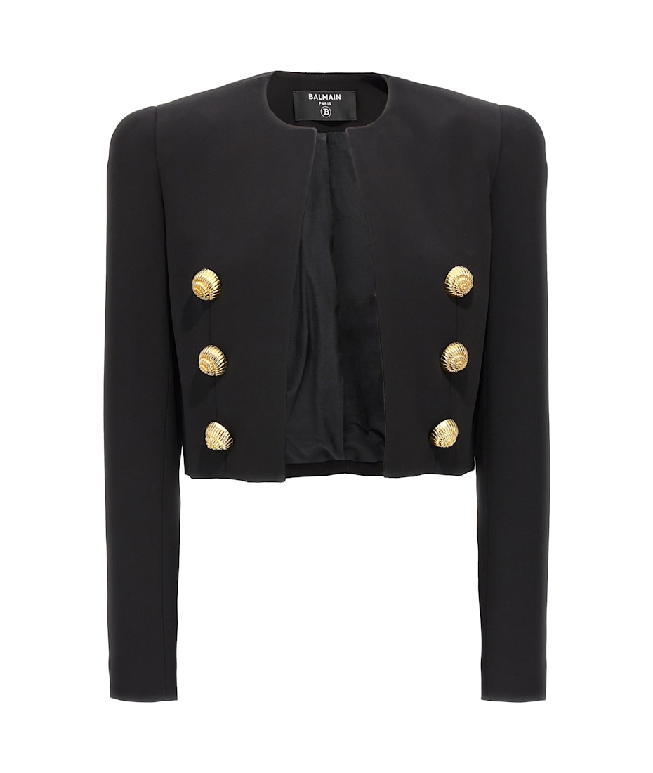 ジャケット BALMAIN 'Chiocciola' button short jacket Black Balmain 'chiocciola' Button Short Jacket | italist
