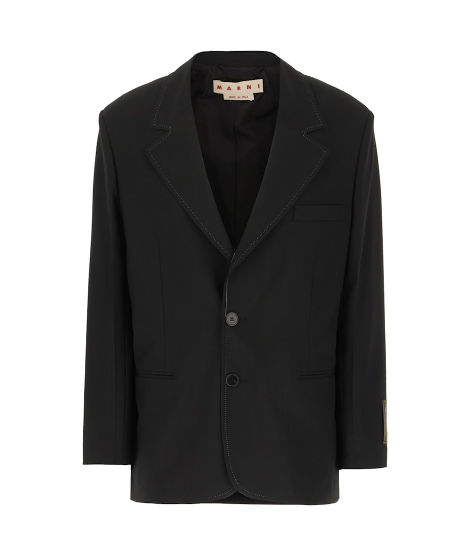 【送料&関税込】Marni Black Polyester Stretch Blazer Marni Black Polyester Stretch Blazer | italist