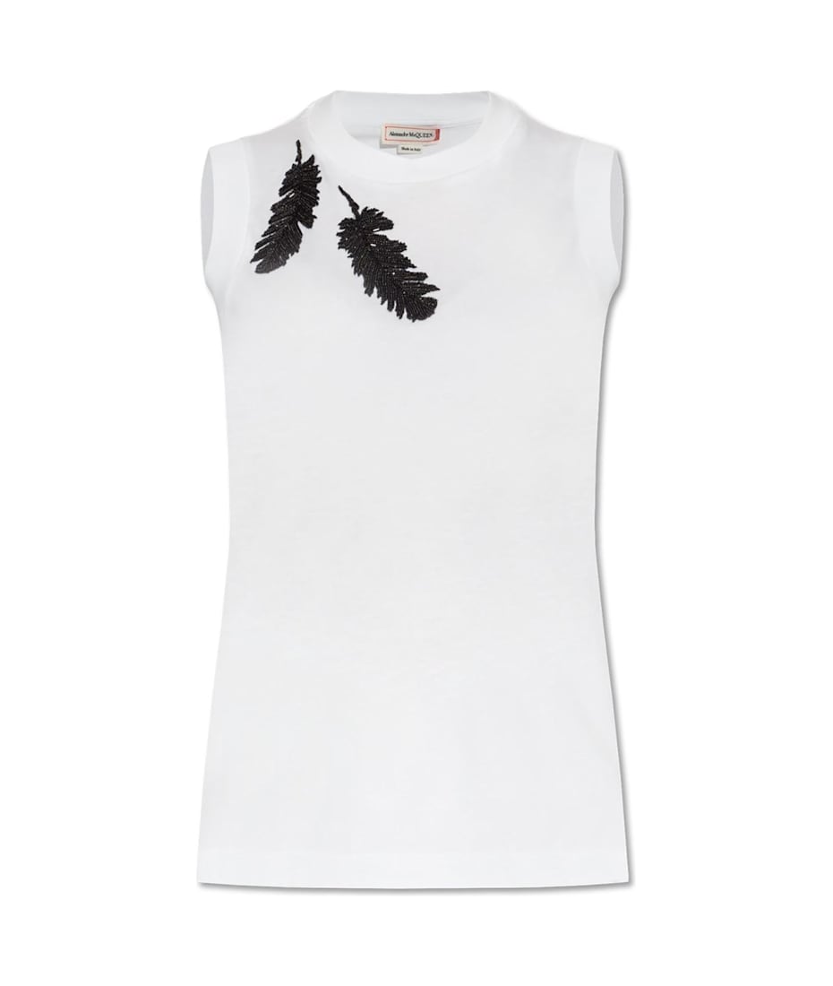 Alexander McQueen Feather Embellished Tank Top | italist, ALWAYS