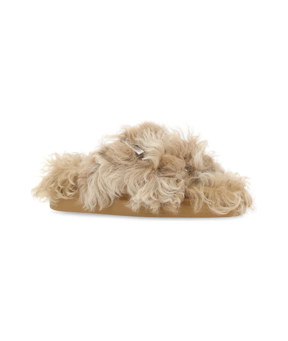 サンダル・ミュール ALEXANDER MCQUEEN Beige Eco Fur Slippers Alexander McQueen Beige Eco Fur Slippers | italist
