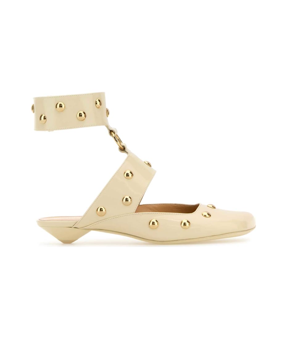 サンダル・ミュール Chloe SS25 Ivory leather Jade sabot (CHC24W05QOL 122) Chloé Ivory Leather Jade Sabot | italist