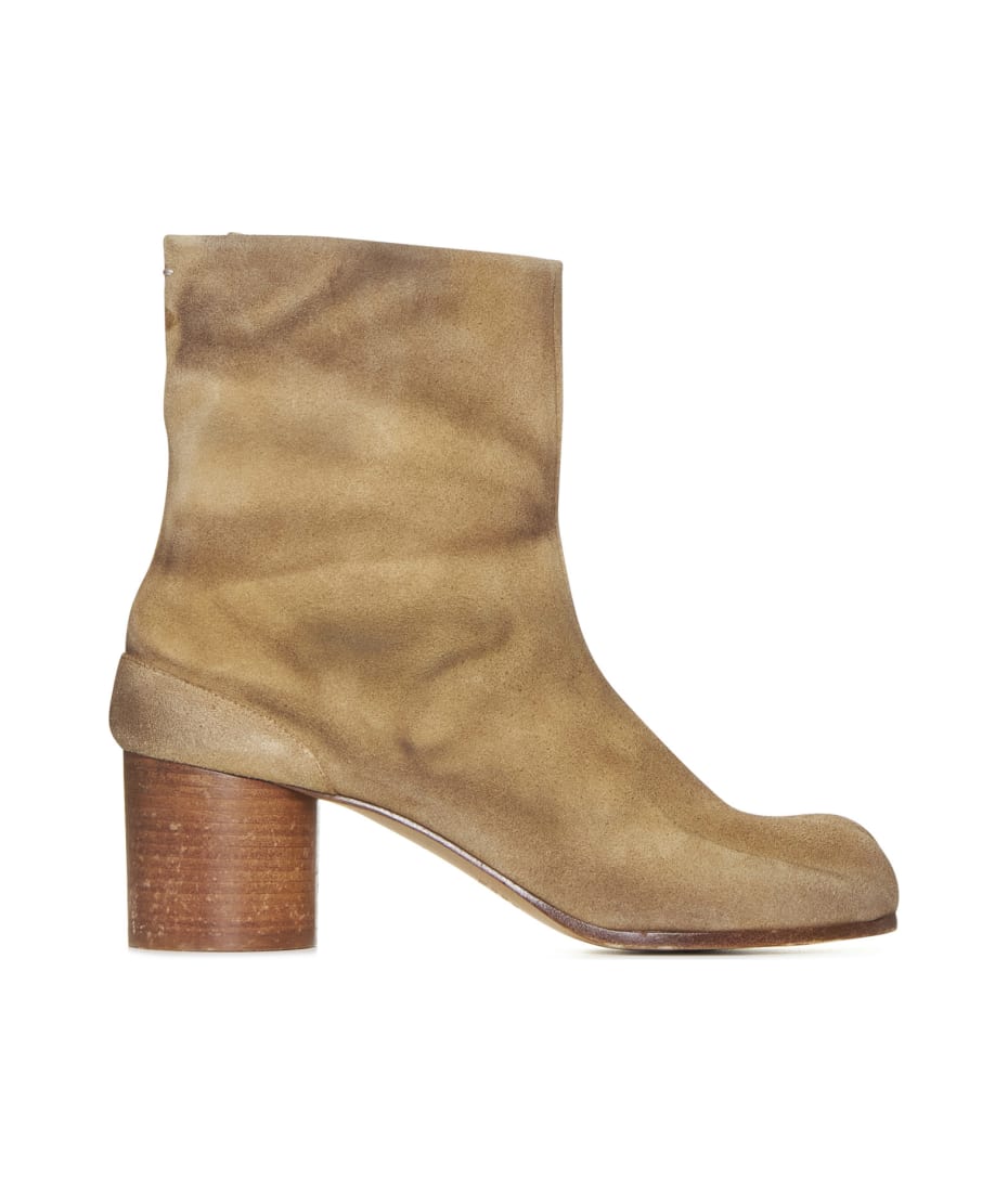 Maison Margiela Tabi Ankle Boots In Camel Suede italist ALWAYS LIKE A SALE