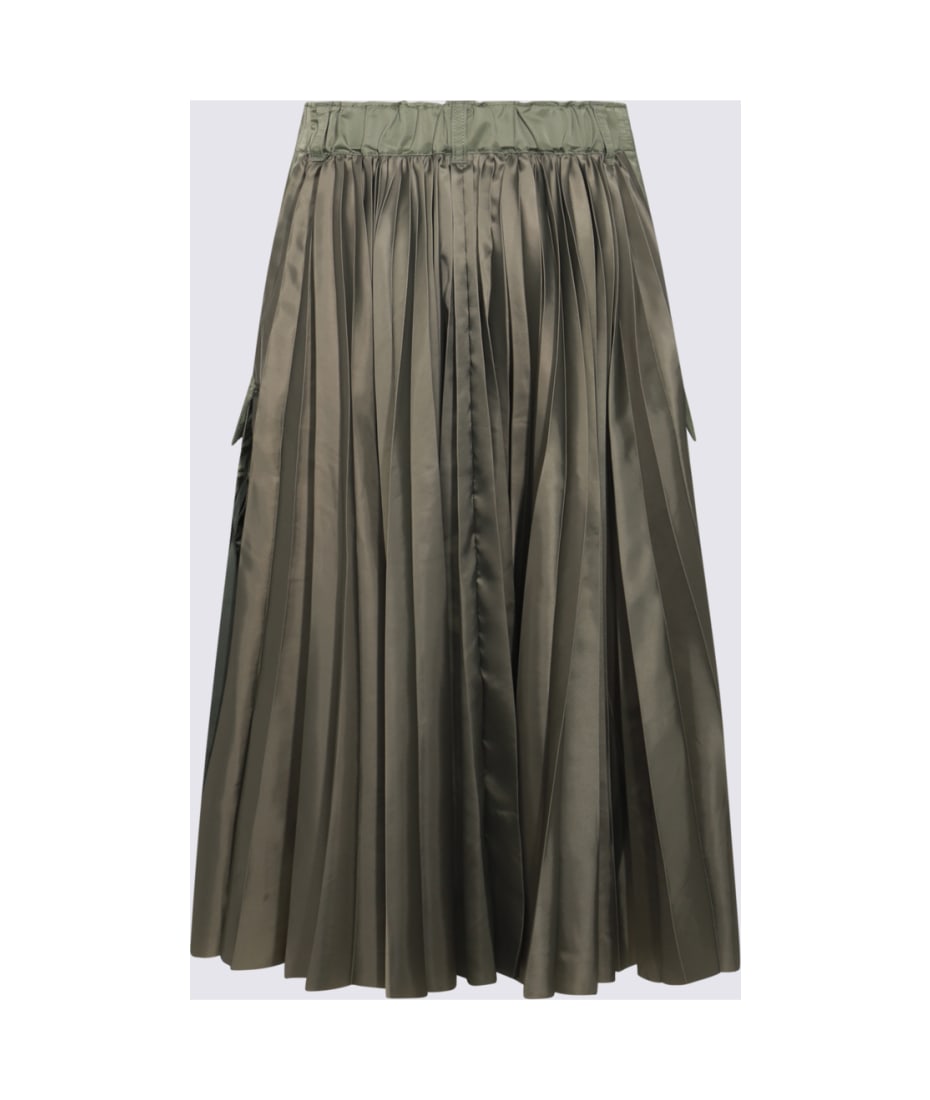 スカート SACAI GREEN NYLON SKIRT Nylon twill midi skirt in green - Sacai | Mytheresa