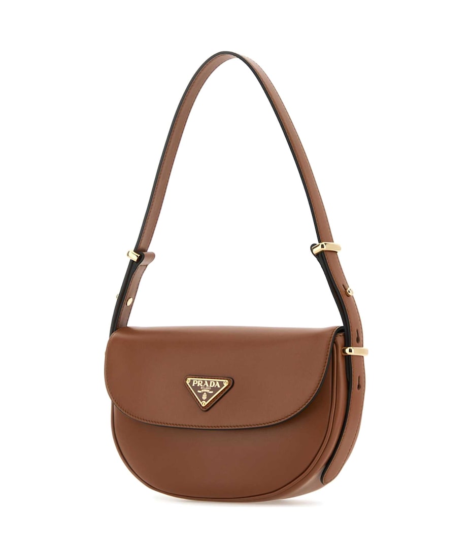 【関税&送料込】Prada Caramel Leather Big Arqua¨ Handbag Prada - Large Arque Caramel Leather Shoulder Bag