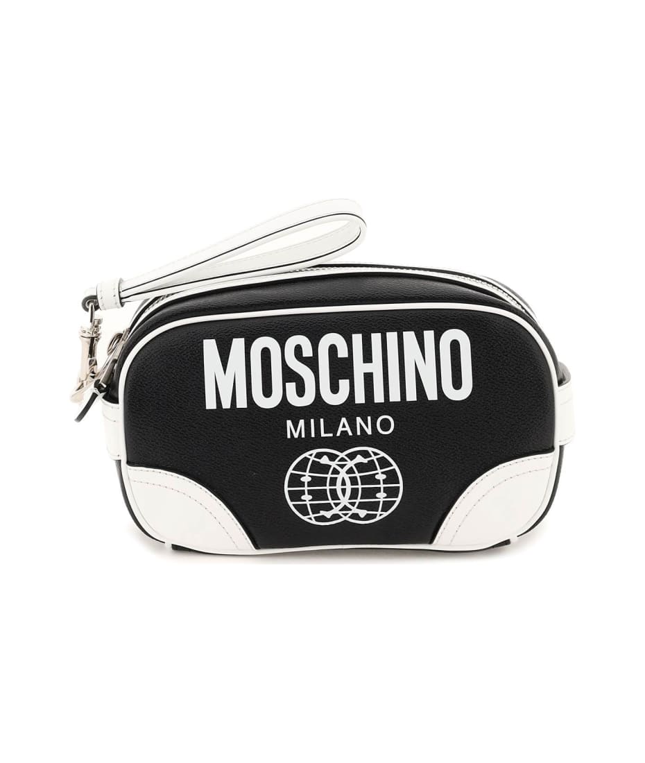 Moschino - Men's Jacquard Logo Beltpack Belt Bag - Black - Leather