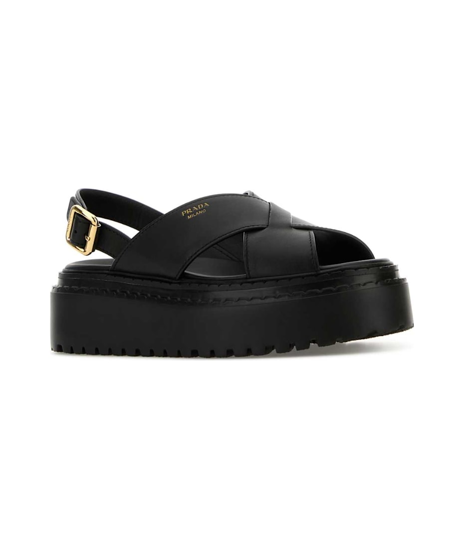 Black Leather Sandals