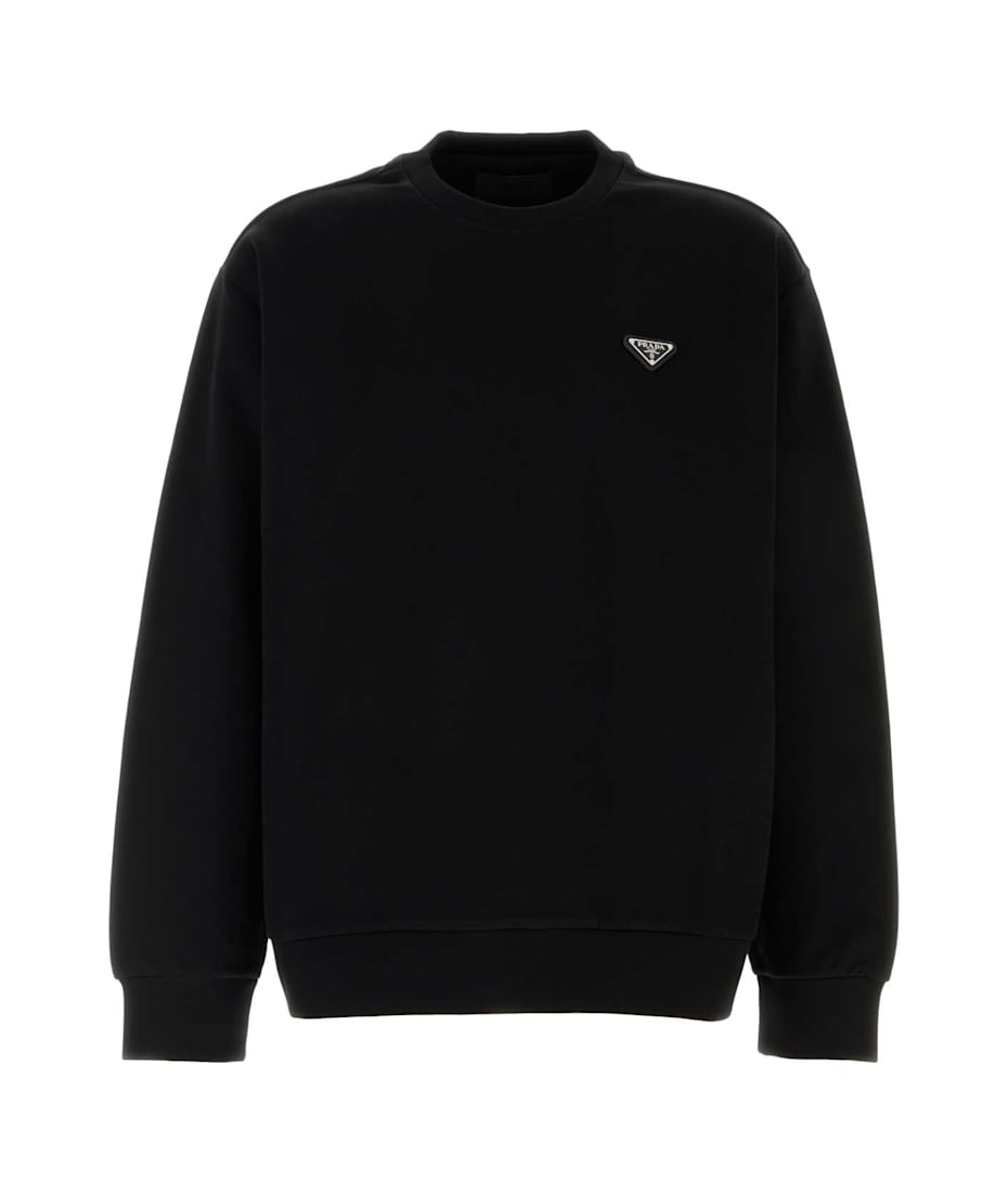 スウェット・トレーナー PRADA BLACK COTTON BLEND SWEATSHIRT Prada Black Cotton Blend Sweatshirt | italist