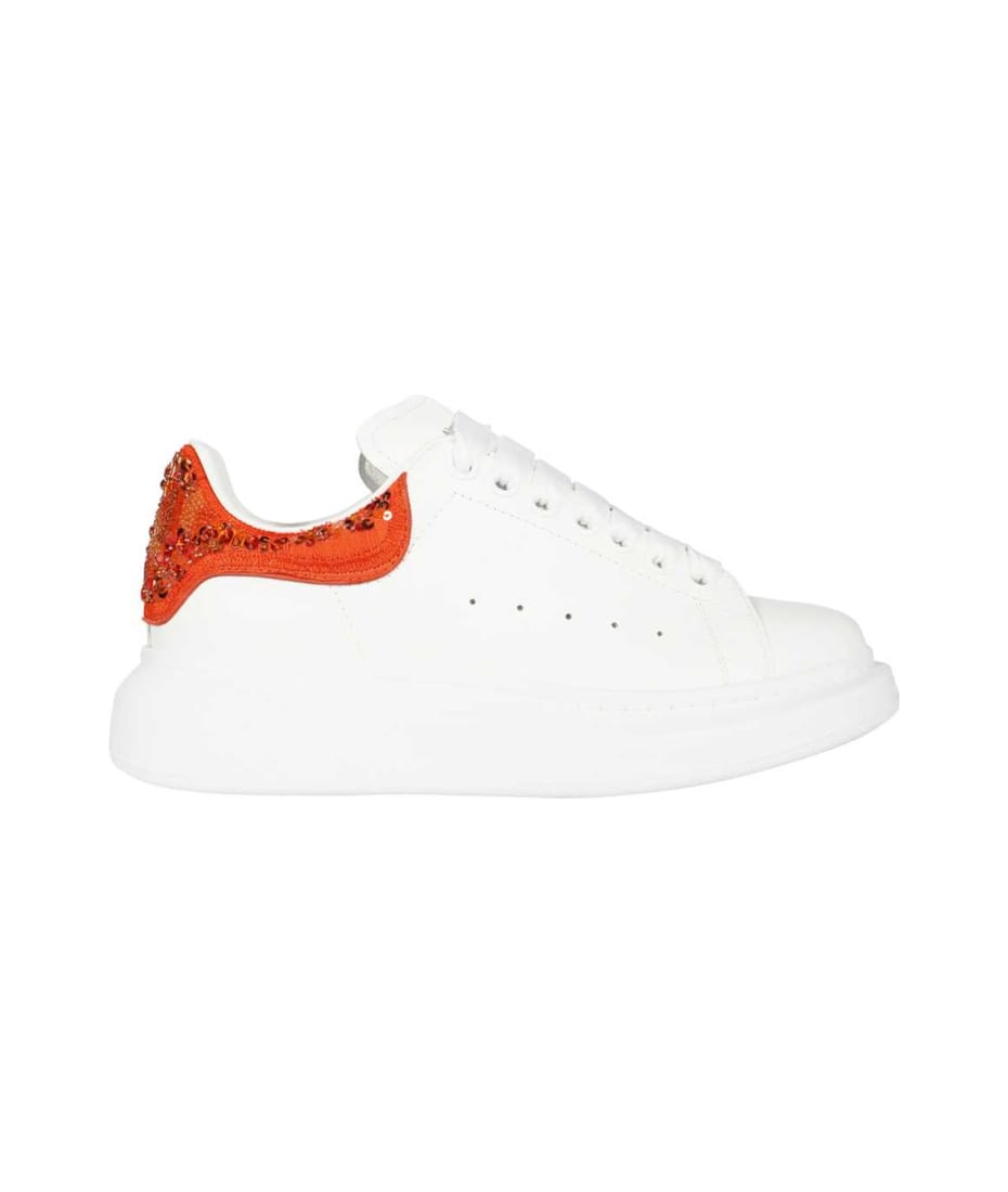 ALEXANDER MCQUEEN: Larry leather sneakers - White