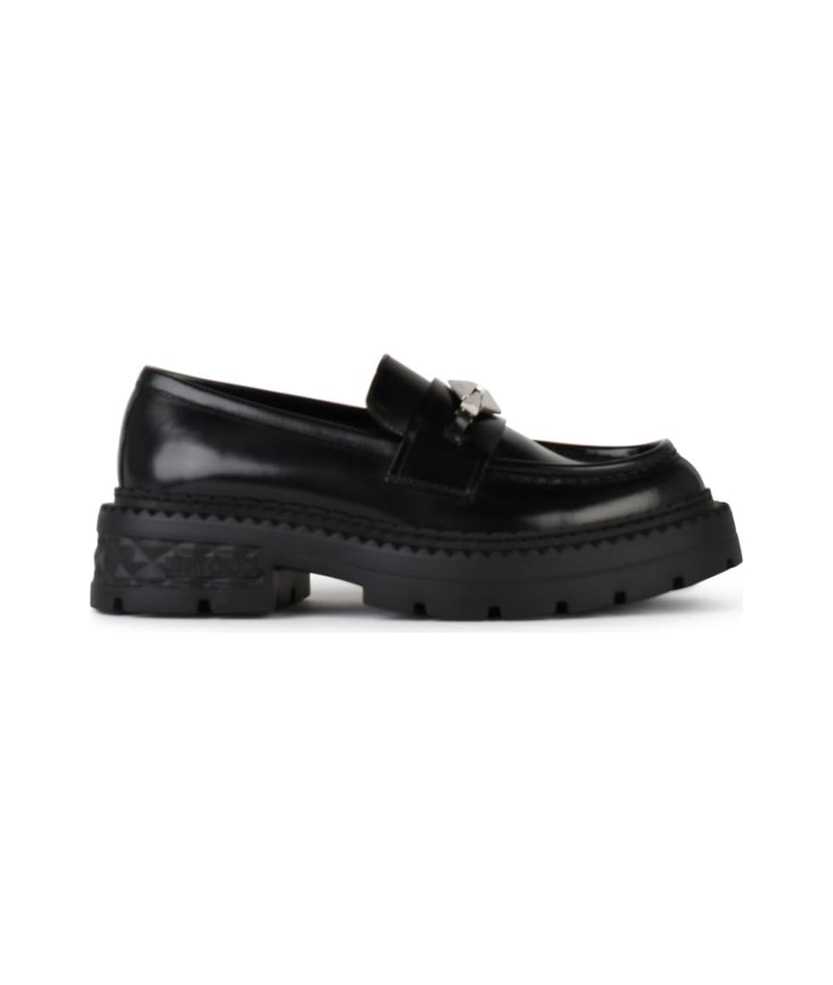 フラットシューズ Jimmy Choo Marlow' Black Shiny Leather Loafers Jimmy Choo 'marlow' Black Shiny Leather Loafers | italist