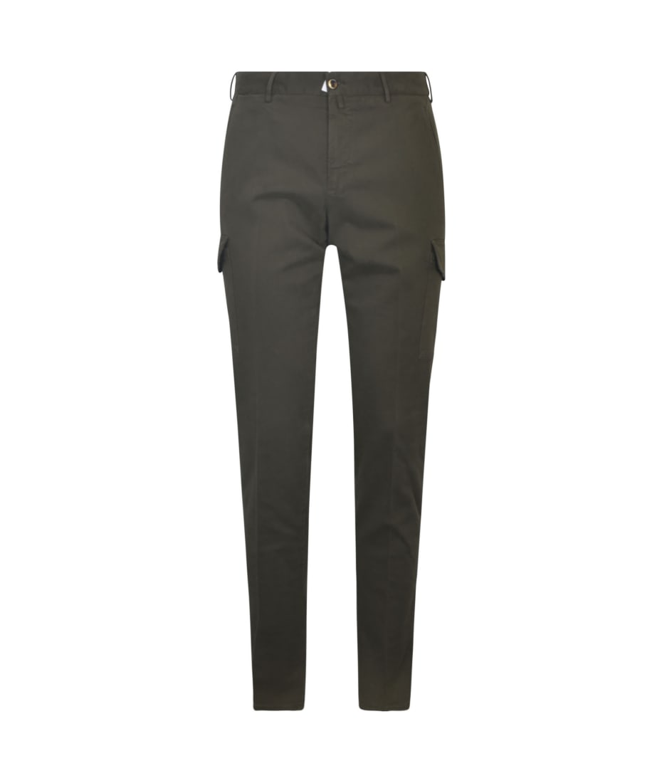 Plus Cotton-Linen Pull-On High-Rise Tapered Pants: Button-Front