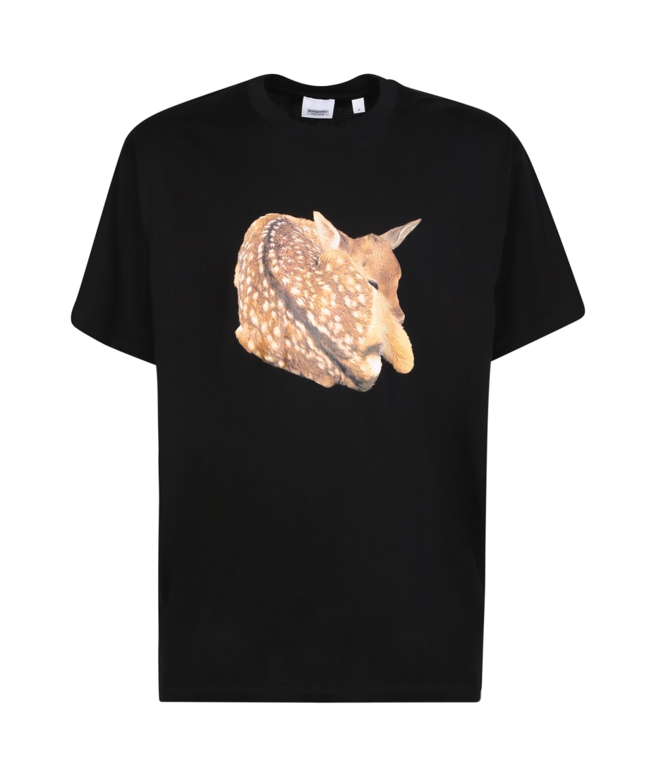 Deer Print Cotton T-shirt