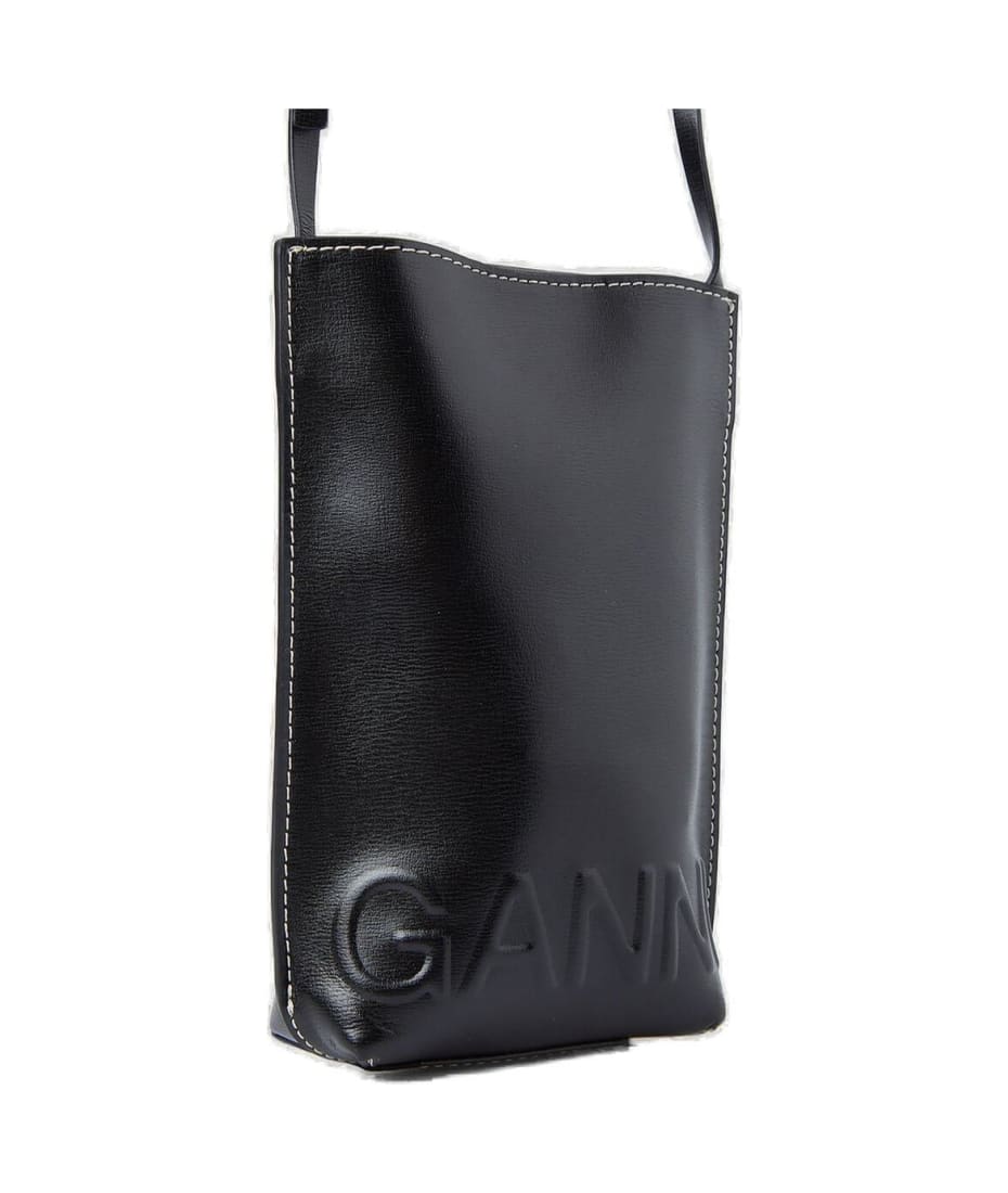 GANNI｜CROSSBAGS (EMBOSSED LOGO BAG (A5435 482)) Ganni Small Banner Logo-Embossed Crossbody Bag - ShopStyle