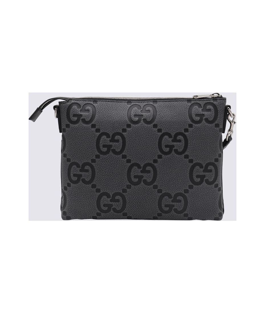 【送料&関税込】Gucci Dark Grey Leather Jumbo Gg Medium Mess Gucci Dark Grey Leather Jumbo Gg Medium Messenger Bag