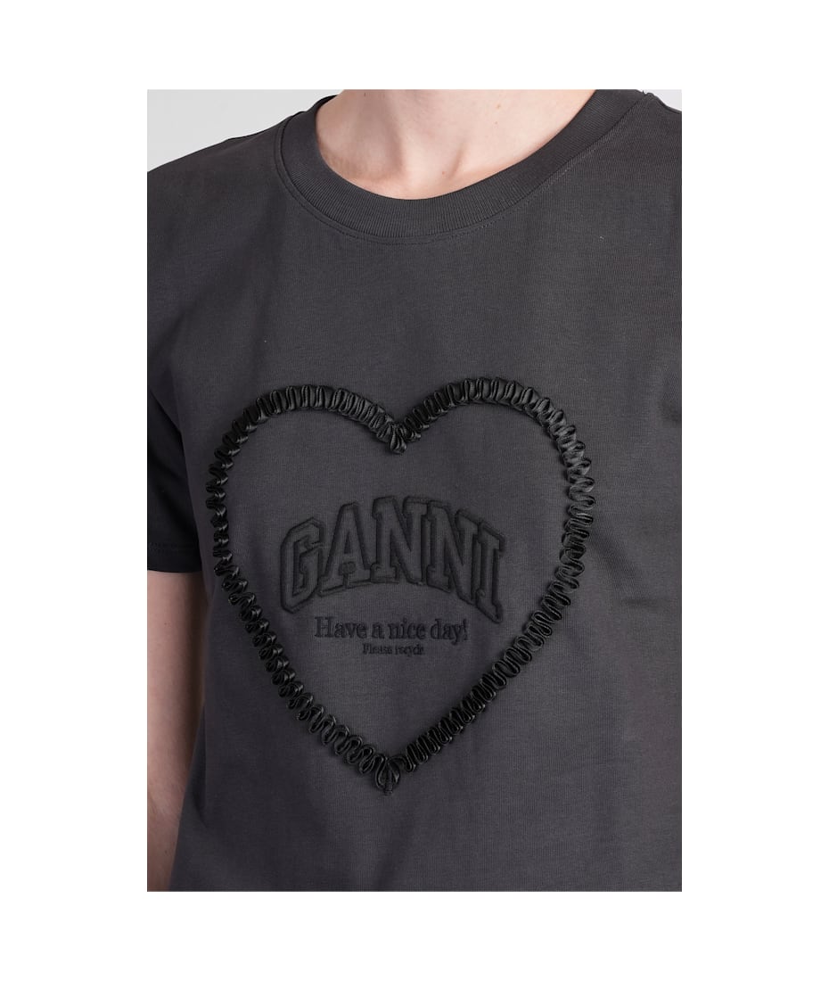 GANNI ブラック Tシャツ 月と星デザイン GANNI 月と星のグラフィックTシャツ - メルカリ